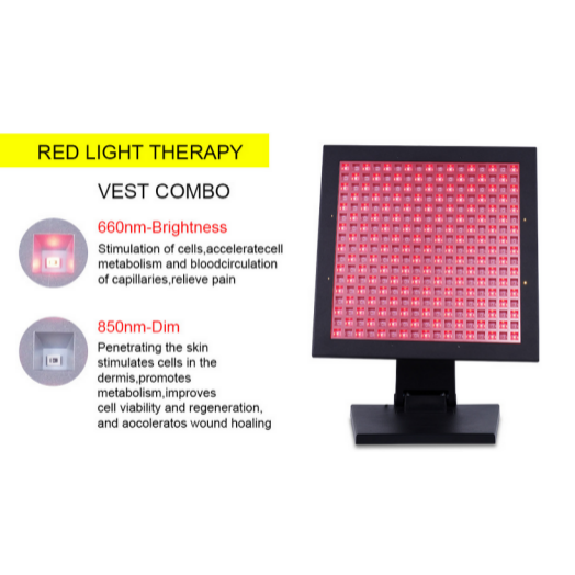 LED-Red-Light-Therapy-Device Built-in desktop folding bracket -150W AC100-240V Black LED Panel Deep 660nm and Near-Infrared 850nm LED Light Combo for Skin Beauty,Pain Relief of Muscles and Joints