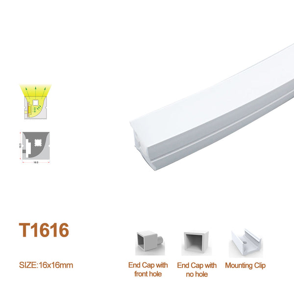 1M/5M/10M/20M Pack of T1616 Edge Lighting LED Neon Light Housing Kit w –  LightingWill