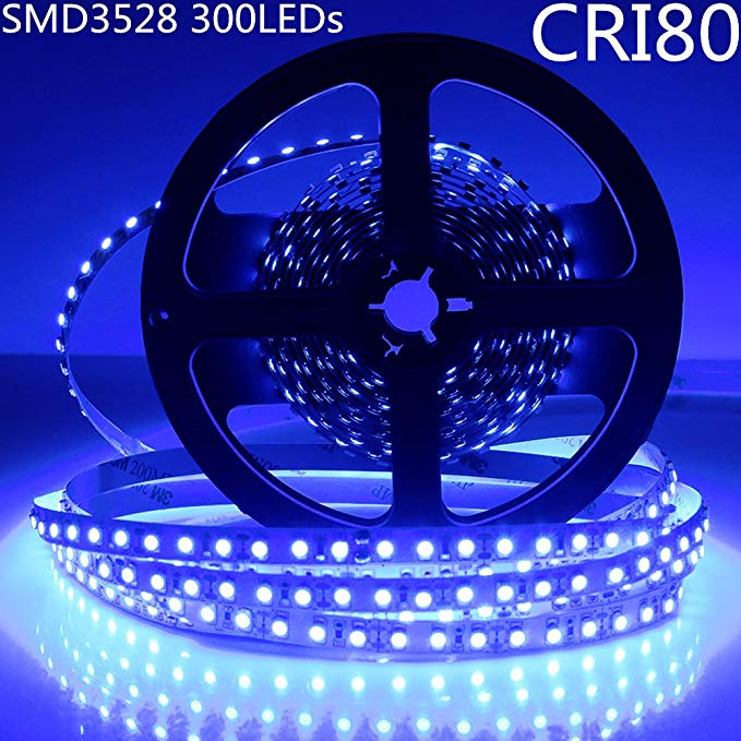 DC 12V Red/Blue/Green/Yellow Dimmable SMD3528-300 Flexible LED Strips 60 LEDs Per Meter 8mm Width 300lm Per Meter