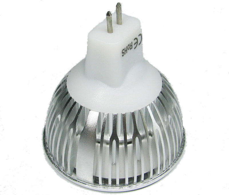 4Pack 3W(3x1W) 12V AC/DC LED Spotlight MR16 GU5.3 Bi-Pin Base Aluminum Housing 30° Beam Angle