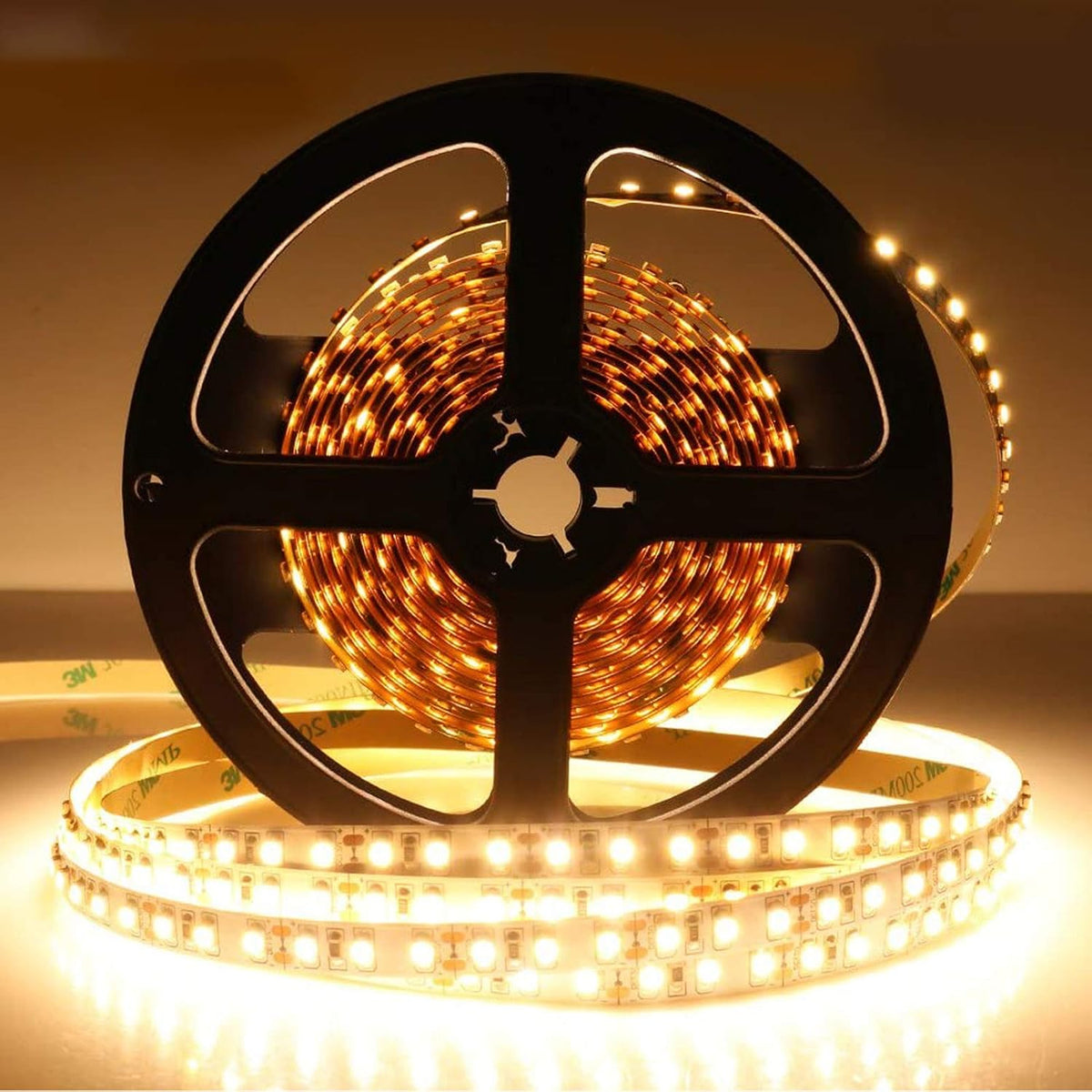 LightingWill LED Strip Lights CRI90 SMD5050 150LEDs 16.4Ft/5M Ultra Warm White 2700K-3000K DC12V 36W 30LEDs/M 7.2W/M 10mm White PCB Flexible Ribbon Strip with Adhesive Tape Non-Waterproof H5050UWW150N