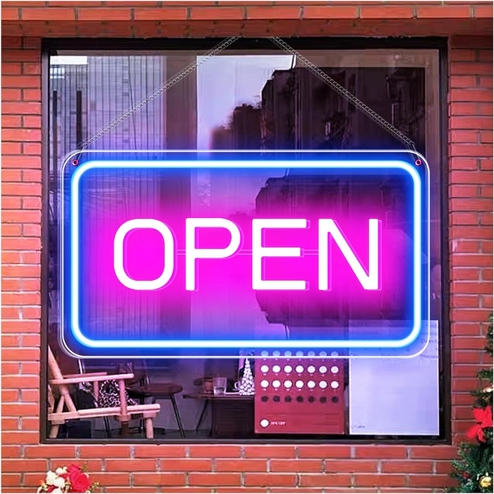 Open Signs 16"x 9"for Business, Adjustable Brightness Neon Open, Bright Electric Light Up Open Sign with 5V USB power for Bars, Stores, Coffee Shop, Hotel, Window, Outdoor.