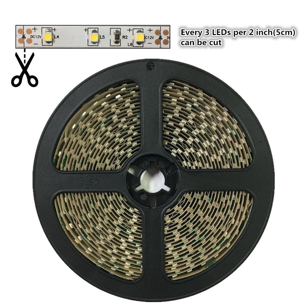 DC 12V Red/Blue/Green/Yellow Dimmable SMD3528-300 Flexible LED Strips 60 LEDs Per Meter 8mm Width 300lm Per Meter