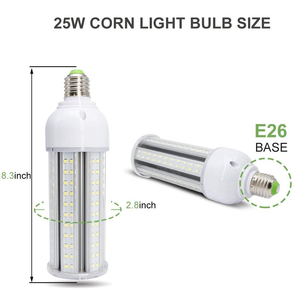 LightingWill LED Corn Light Bulb, E26 Medium Screw Base, Metal Halide Replacement for Indoor Outdoor Large Area Lighting, Street and Area Light, HID, Hp