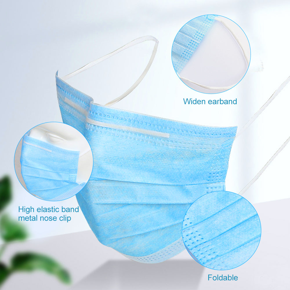 ZHONGCHEN 50Pack of BFE95% Face Masks, 3-Ply Cotton Filter Medical Sanitary for Dust, Germ Protection