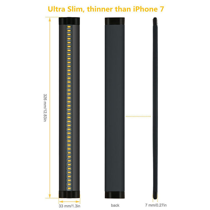 6 Pack 7mm Thick Black Finish LED Under Cabinet Lighting Kit Dimmable 1800LM CRI90 SMD2835 12V 30W (60W Replacement) with Dimmer & Power SUpply Included