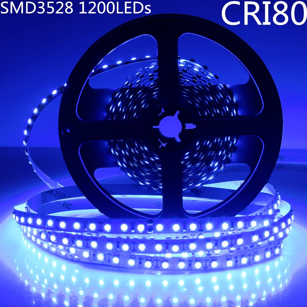 DC 12V Red/Blue/Green/Yellow Dimmable SMD3528-1200 Double Row Flexible LED Strips 240 LEDs Per Meter 15mm Width 1200lm Per Meter