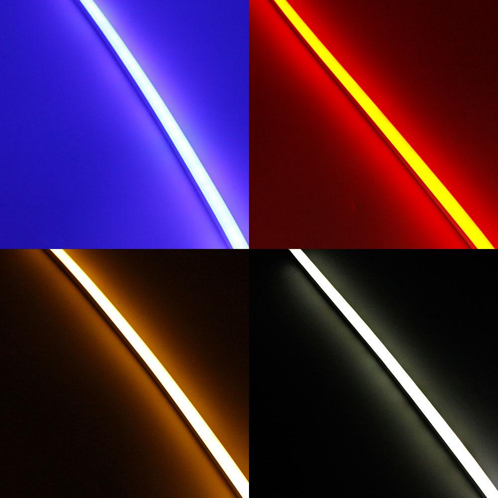 1M/5M/10M/20M  Pack of T1220 3 Sides Edge Lighting LED Neon Light Housing Kit with End Caps and Mounting Clips, Flexible Neon Channel Fit for 10mm Wide LED Strip Lights