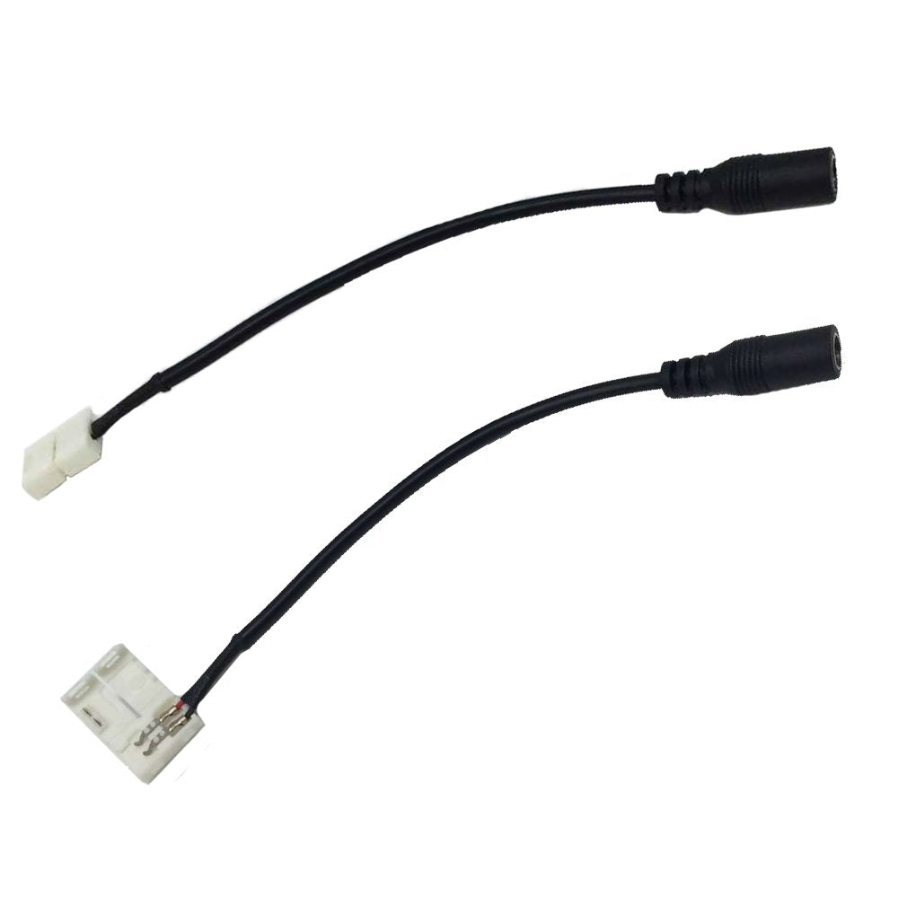 LightingWill LED Strip Connector 2Pin 10mm Wire Solderless Snap Down 2Pin Conductor for 10mm Wide 5050 5730 Single Color Flex LED Strips