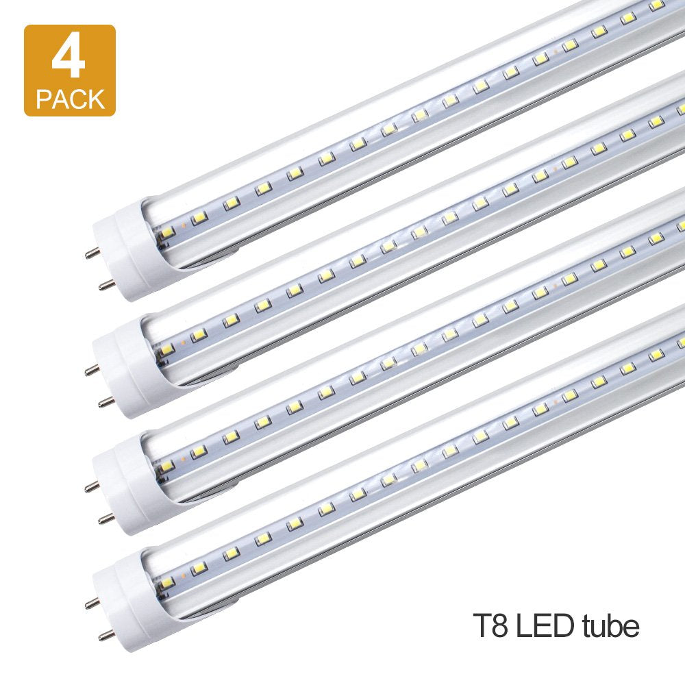 LightingWill T8 LED-Röhrenlicht, 1,22 m, zweiseitig betriebenes Vorschaltgerät mit Bypass, AC85–265 V, Beleuchtungsröhrenleuchten