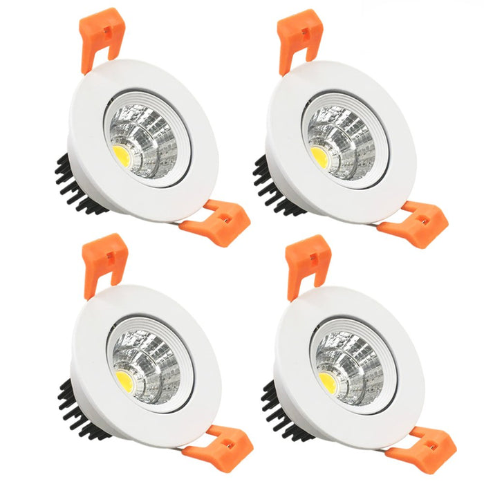 LED Downlight 3W Dimmable CRI80 COB Directional Recessed Ceiling Light Cut-out 2in (51mm) 60 Beam Angle 25W Halogen Bulbs Equivalent