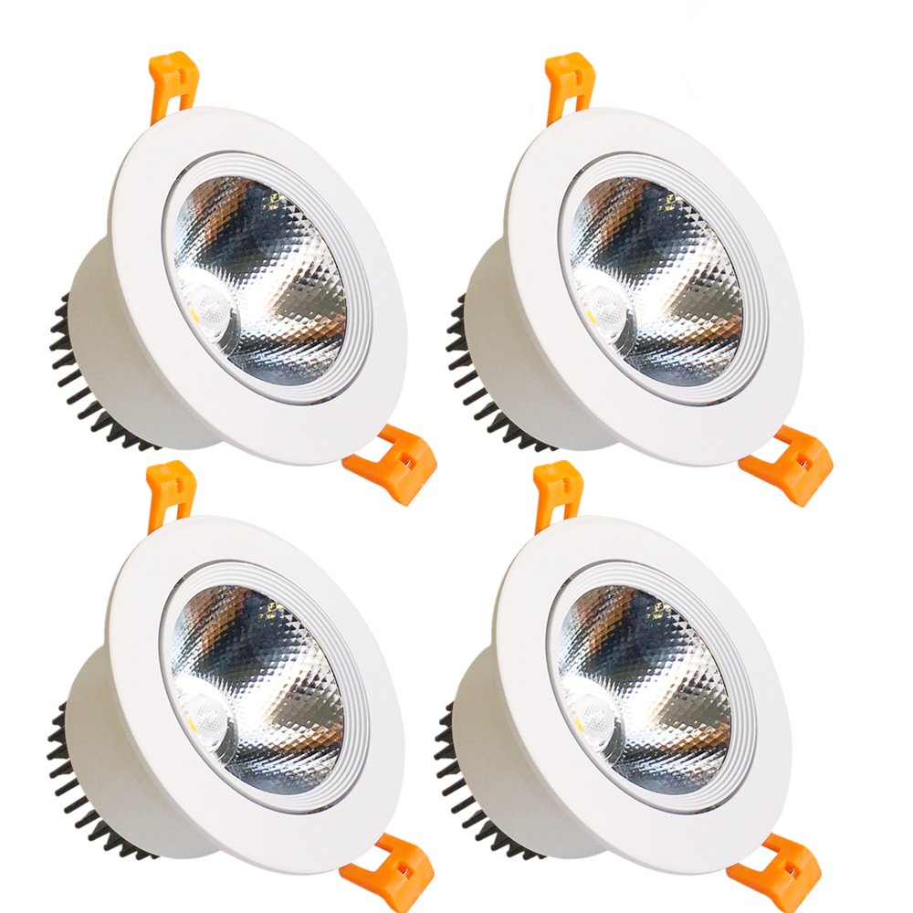 LED Downlight 9W Dimmable CRI80 COB Directional Recessed Ceiling Light Cut-out 3.35in (85mm) 60 Beam Angle 80W Halogen Bulbs Equivalent