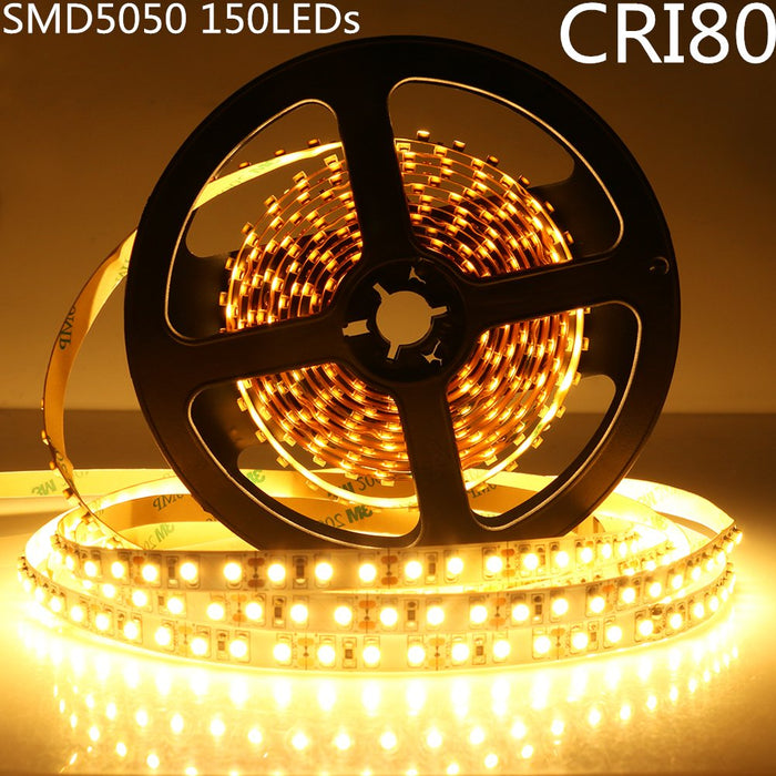 DC 12V Dimmable SMD5050-150 Flexible LED Strips 30 LEDs Per Meter 10mm Width 450lm Per Meter