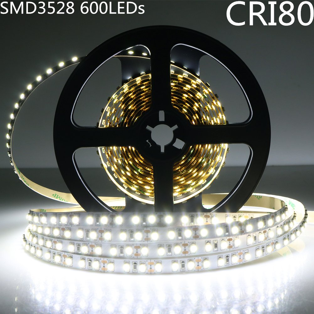 DC 12V Dimmable SMD3528-600 Flexible LED Strips 120 LEDs Per Meter 8mm Width 600lm Per Meter
