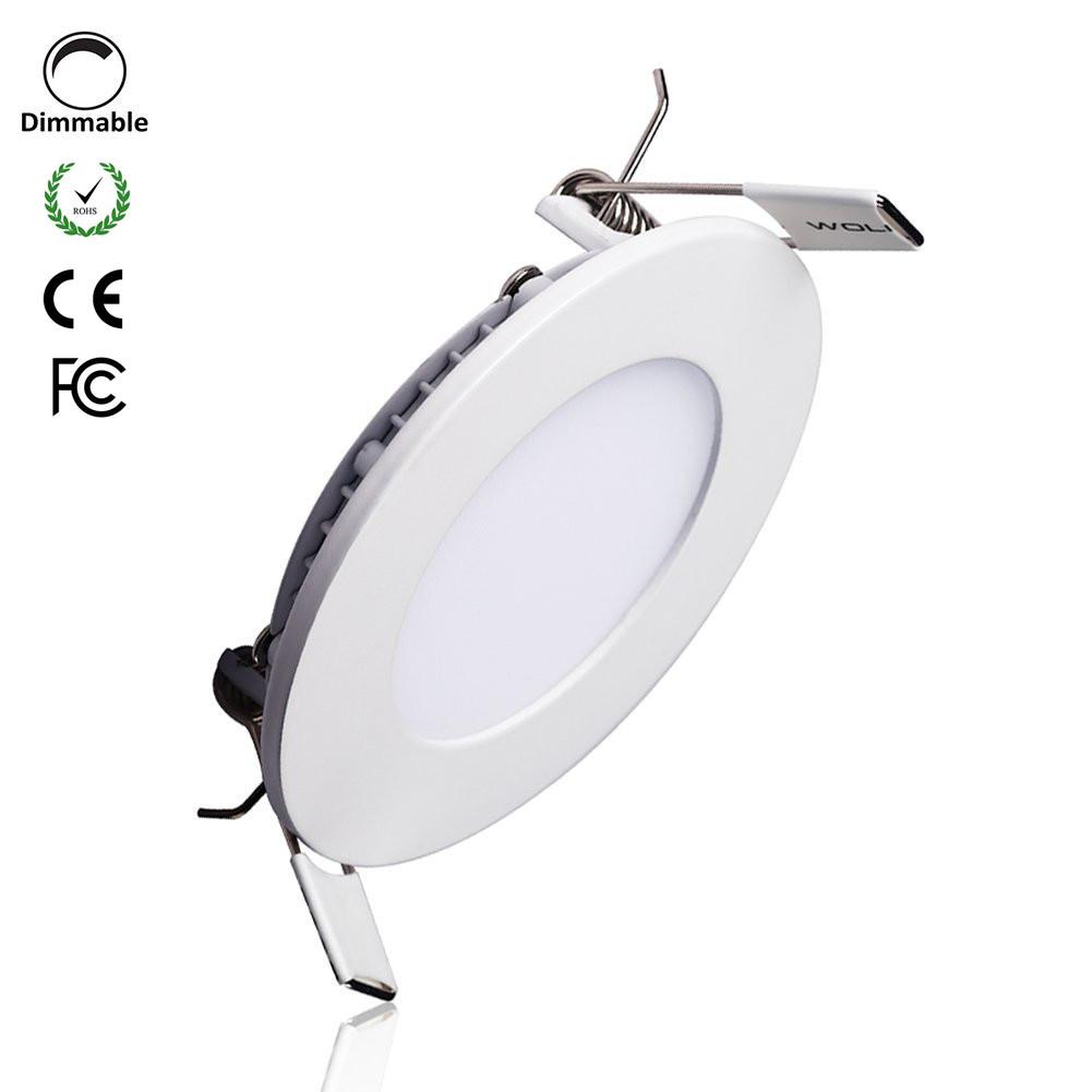 White Trim LED Panel Light 10mm Thick Round Shape Low Profile Recessed Ceiling Panel Lamp 100-240 V AC