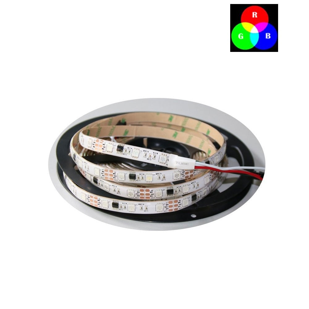 DC 12V TM1914 Breakpoint Continuingly RGB Color Changing Addressable LED Strip Light 5050 RGB 16.4 Feet (500cm) 30LED/Meter LED Pixel Flexible Tape White PCB