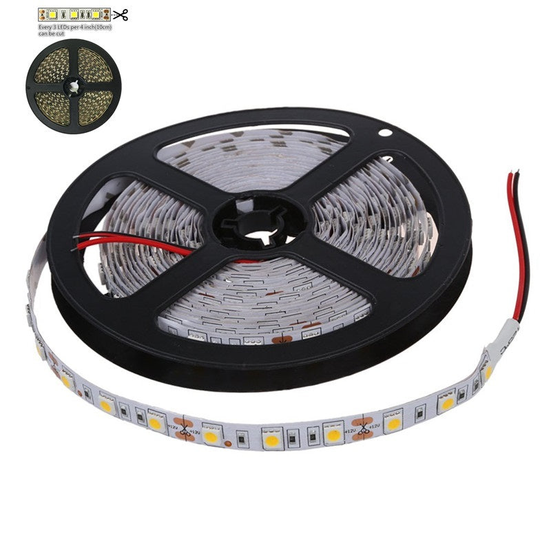 DC12V 5Meter/16.4ft 72W Tri-Chip SMD5050 300LEDs 850nm or 940nm IR InfraRed Flexible LED Strips White PCB 60LEDs 14.4W Per Meter for Multitouch Screen, Night Light Application