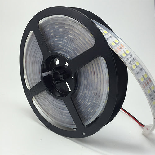 DC12V 5Meter/16.4ft 144W Tri-Chip SMD5050 600LEDs Double Row 850nm 940nm IR InfraRed Flexible LED Strips White PCB 60LEDs 14.4W Per Meter for Multitouch Screen, Night Light Application