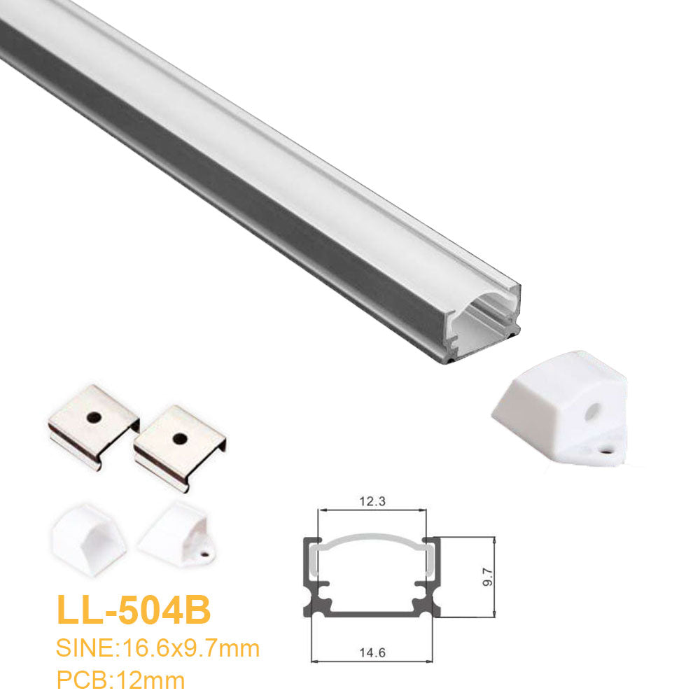 14,6 mm x 9,7 mm LED-Aluminiumprofil für starre LED-Streifenbeleuchtung mit Decken- oder Wandmontage