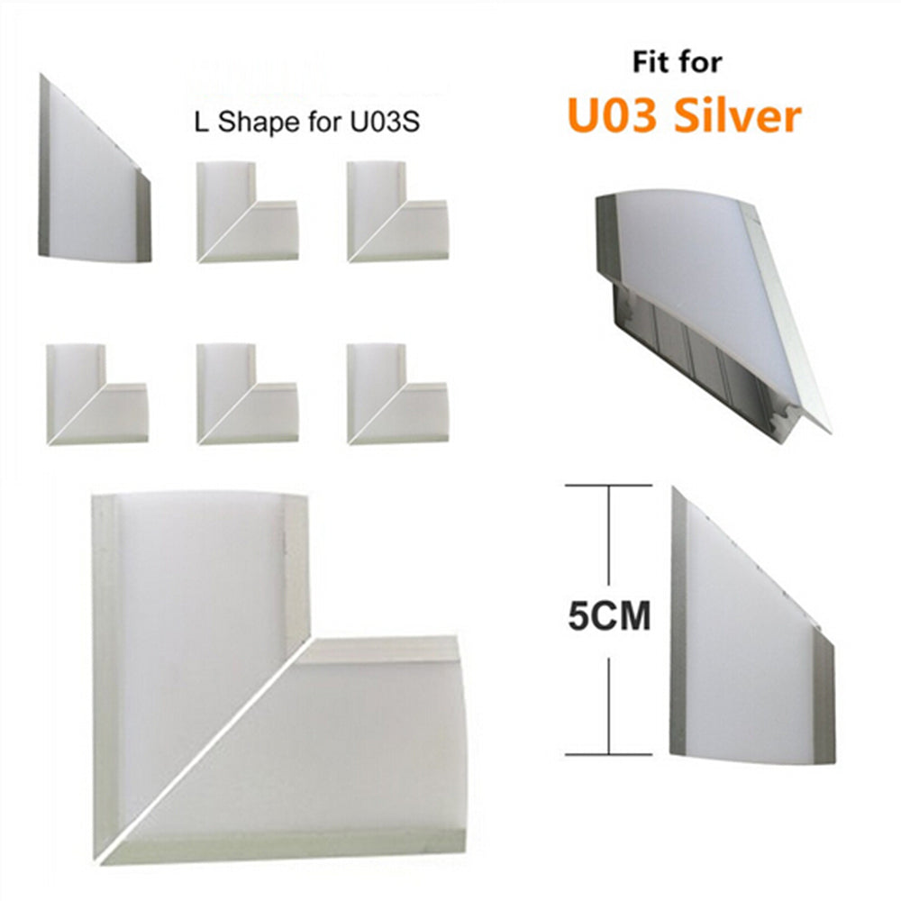 5Pair/10Pcs Spliced L-shape Adapter of LED Aluminum Channel Solution for 90 Angle Turning Corner Cabinet Bar Kitchen Wardrobe Installation Fit for Aluminum Profile Model U01, U02, U03, U04, U05,U06