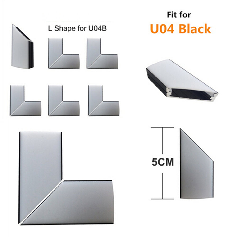 5Pair/10Pcs Spliced L-shape Adapter of LED Aluminum Channel Solution for 90 Angle Turning Corner Cabinet Bar Kitchen Wardrobe Installation Fit for Aluminum Profile Model U01, U02, U03, U04, U05,U06