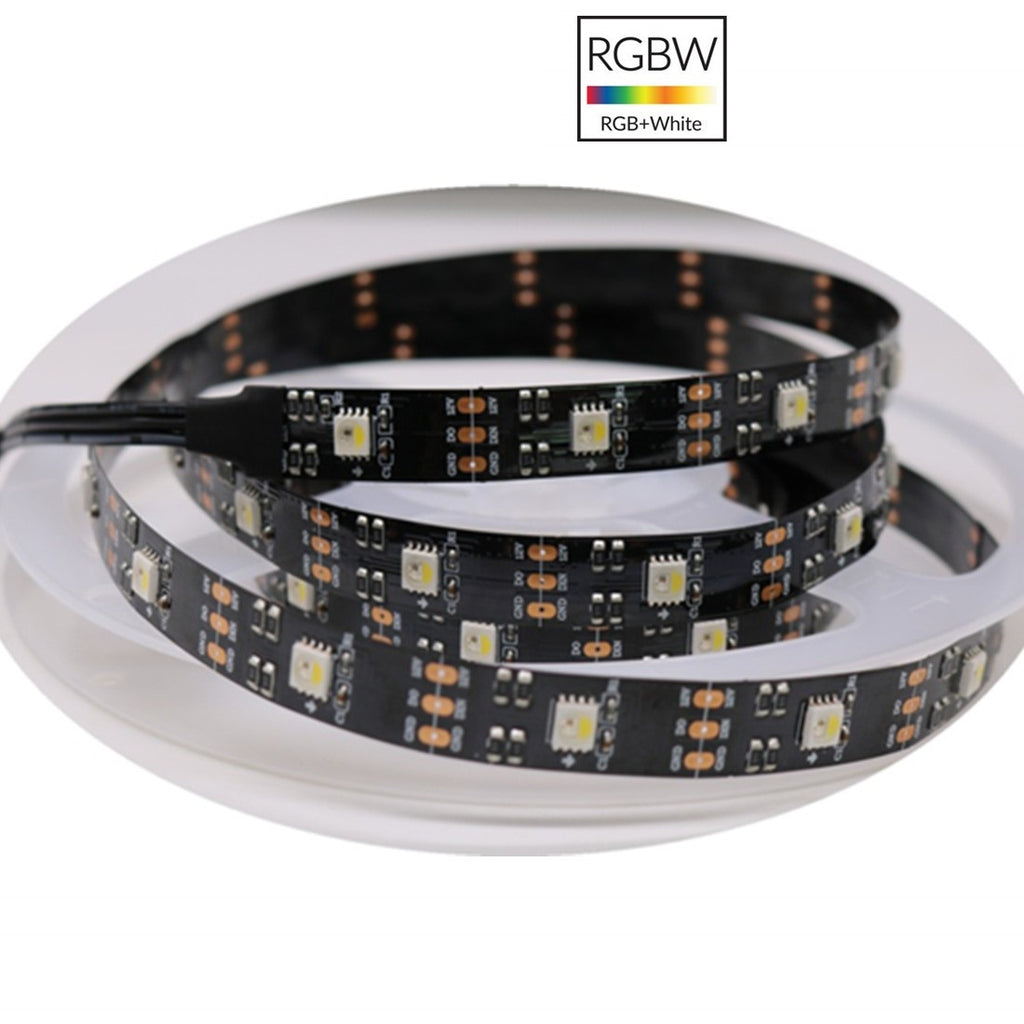 DC12V SK6812 Individually Addressable LED Strip Light 5050 RGBW 16.4 Feet (500cm) 30LED/Meter LED Pixel Flexible Tape Black PCB