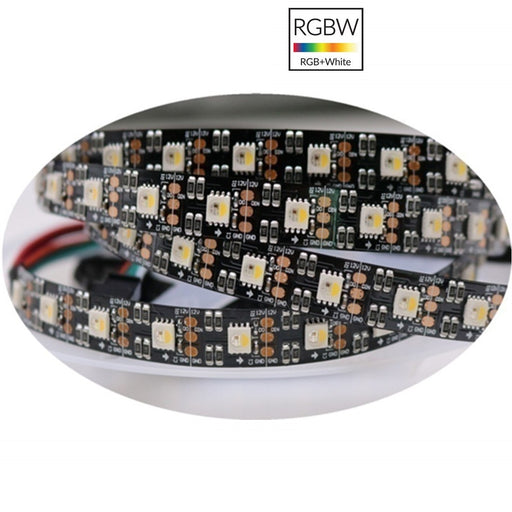 DC12V SK6812 Individually Addressable LED Strip Light 5050 RGBW 16.4 Feet (500cm) 60LED/Meter LED Pixel Flexible Tape Black PCB