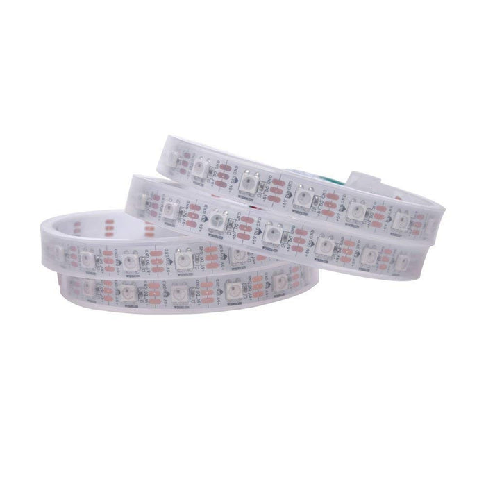 DC 5V SK6812 Individually Addressable LED Strip Light 5050 RGB 16.4 Feet (500cm) 60LED/Meter LED Pixel Flexible Tape White PCB