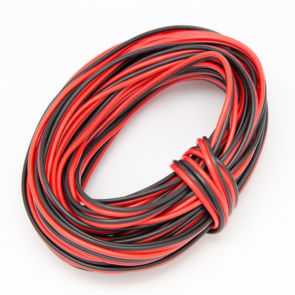 22Guage Red&Black LED Strip Extension Cable 2pin 2 Color Stand Wire Bonded Flat Cable for SMD5050 3528 5630 2538 Single Color LED Ribbon Lamp Tape Lighting
