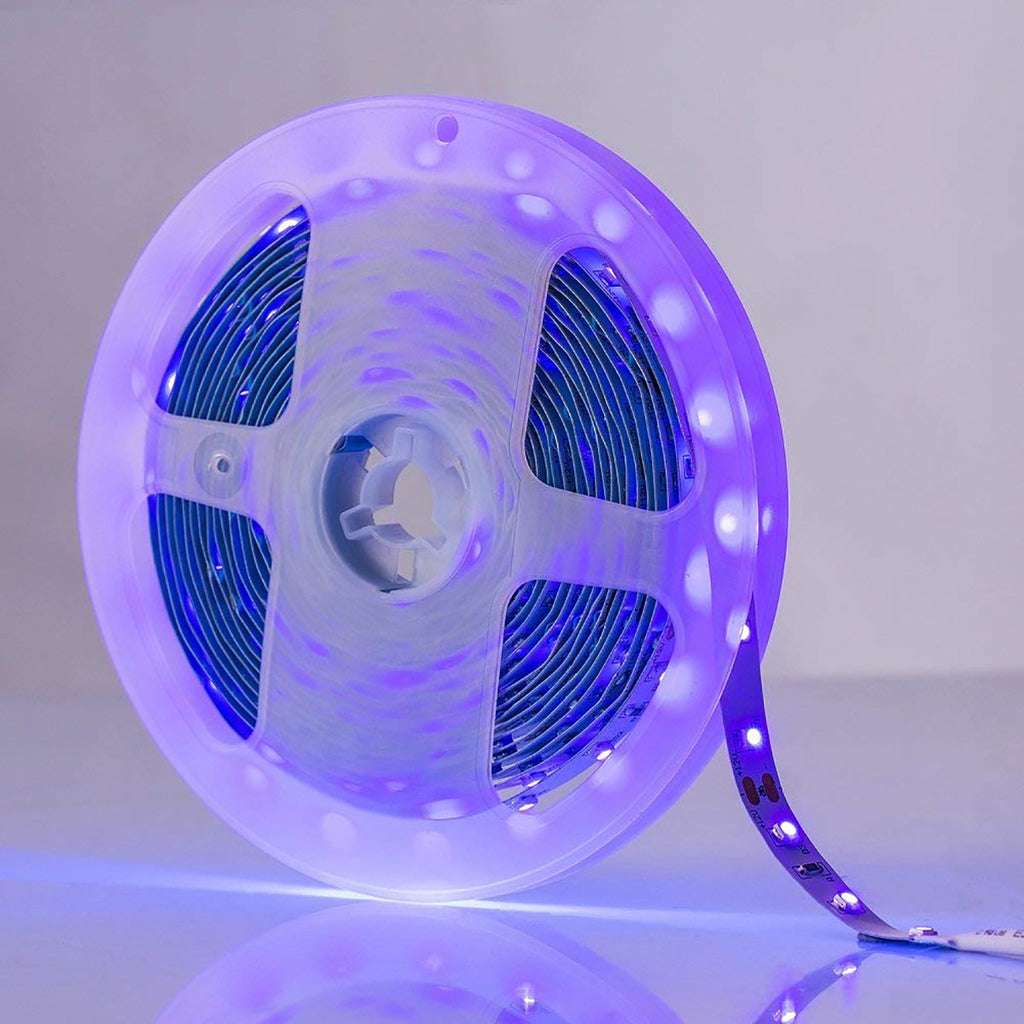 5 Meter (16.4 Feet) UV Ultraviolet 365~395nm SMD2835-300 12VDC 24Watt 60LED/Meter  Flexible LED Strip Lights