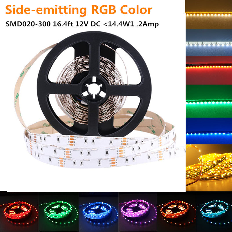 Side Emitting RGB Color Changing LED Strip Lights SMD020 16.4Ft(5M) 30 –  LightingWill