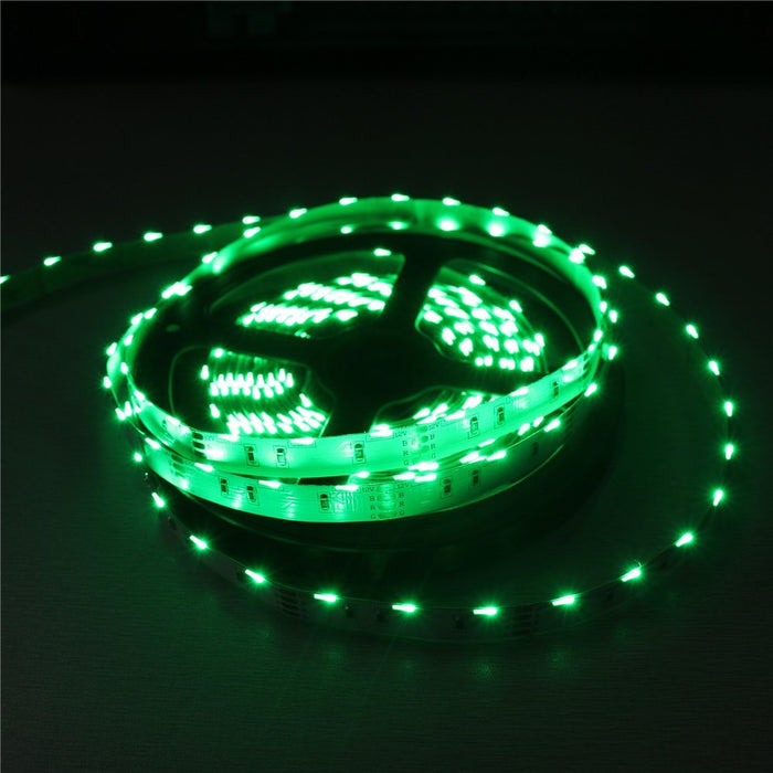 Side Emitting RGB Color Changing LED Strip Lights SMD020 16.4Ft(5M) 300LEDs 60LEDs/M DC12V 14.4W 2.88W/M 10mm White PCB Flexible Ribbon LED Tape with Adhesive Tape