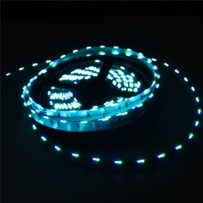 Side Emitting RGB Color Changing LED Strip Lights SMD020 16.4Ft(5M) 300LEDs 60LEDs/M DC12V 14.4W 2.88W/M 10mm White PCB Flexible Ribbon LED Tape with Adhesive Tape