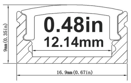Profilé aluminium noir 2m largeur 15 mm - Nexel Edition