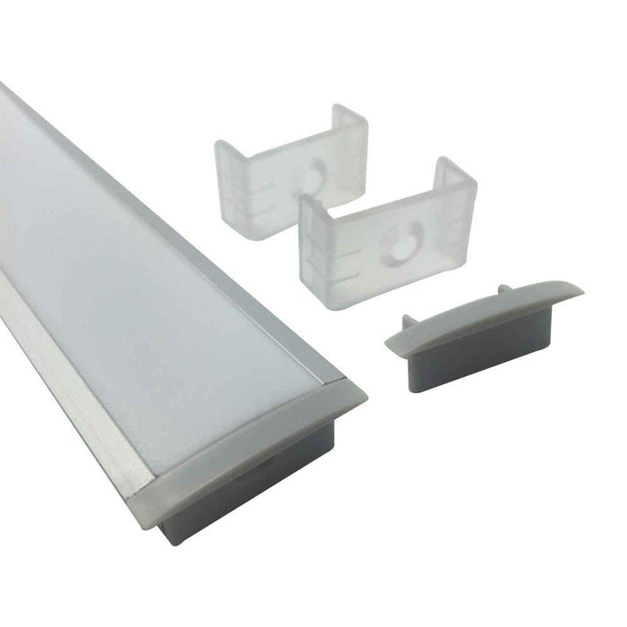 Silver U03 10x30mm U-Shape Internal Width 20mm LED Aluminum Channel System with Cover, End Caps and Mounting Clips Aluminum Profile for LED Strip Light Installations