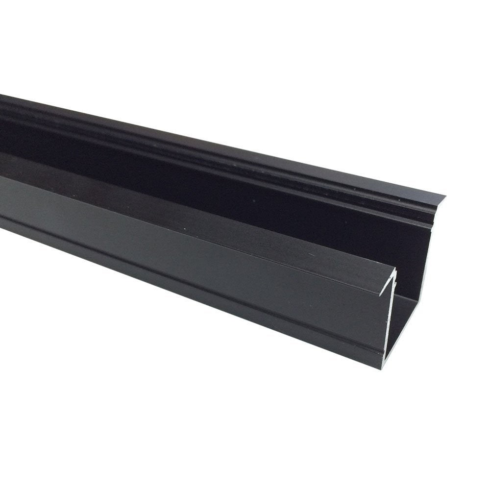 Black U06 24x24mm Silver U Shape LED AluminumBlack Channel Internal width 20mm with White Diffuser Cover, End Caps and Mounting Clips for LED Strip Light Spot Free Installations