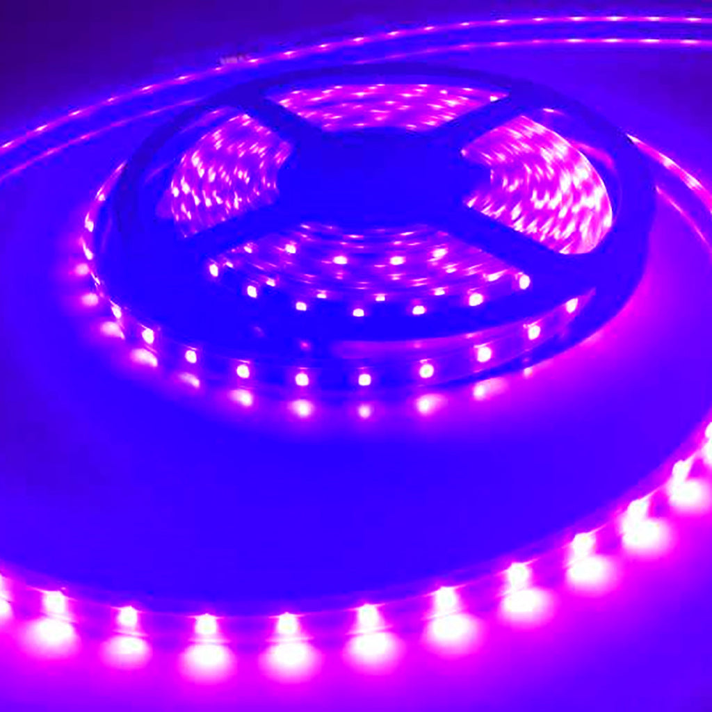 5 Meter (16.4 Feet) UV Ultraviolet 365~395nm SMD2835-300 12VDC 60Watt 60LED/Meter  Flexible LED Strip Lights