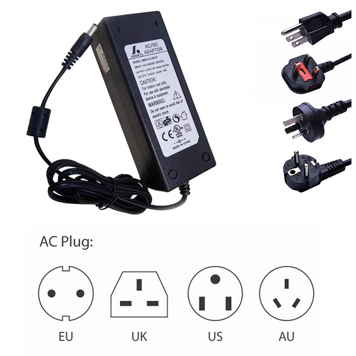 LightingWill LED Driver 100 Watts Waterproof IP67 Power Supply Transformer,  90-265V AC to 12V DC Low Voltage Output, Adapter with 3-Prong Plug 3.3