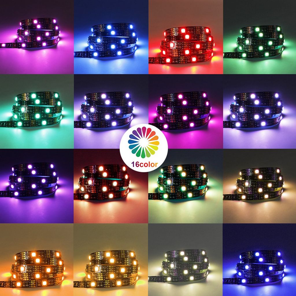 LED TV Backlights, RGB LED Strip Lights, 1M/3.3ft USB Powered Bias Lighting Kits, LED Strip Lights with RF Remote Controller (16 Colors and 4 Dynamic Modes), led for HDTV,PC Monitor and Home Theater